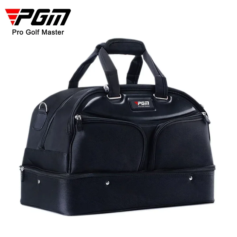 PGM Authentic Golf Clothing Bag Men's Double-decker All-black Clothing Bag Super Large Capacity High-end Ball Bag YWB005