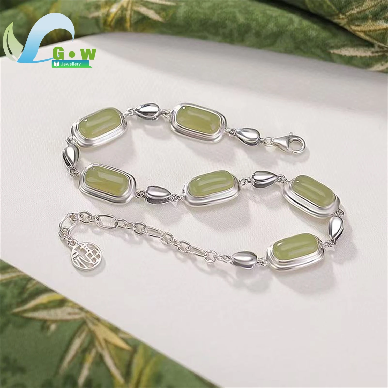 Natural Hetian Jade Bracelet Unisex Gemstone Beaded Wristband Handmade Jewelry Daily Wear Charm Gift For Men Women Couple