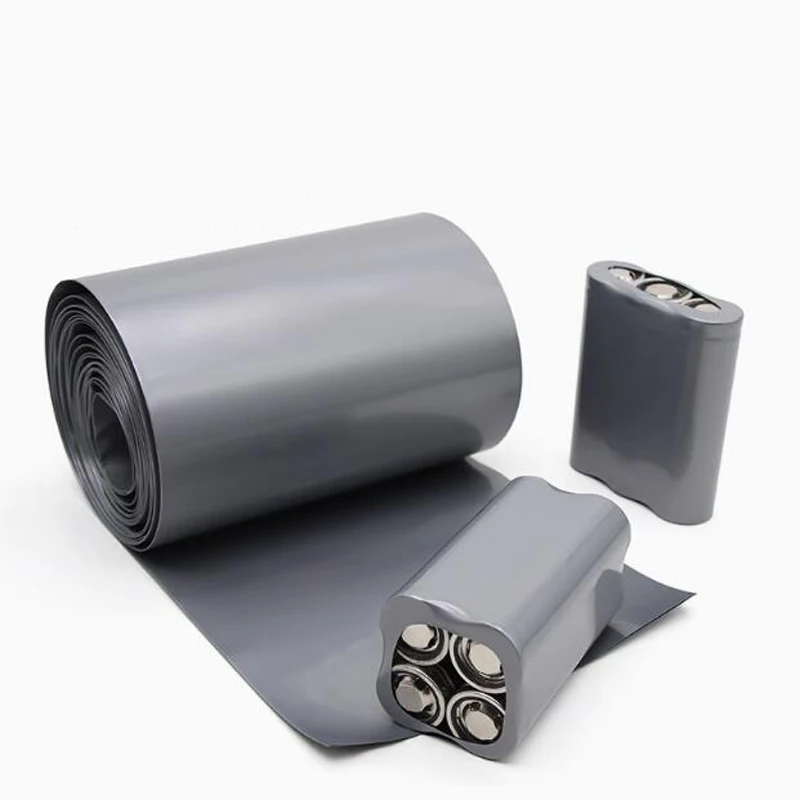 Silver-gray PVC heat shrinkable tube 18650 lithium battery pack insulation battery sleeve battery packaging tube shrink film