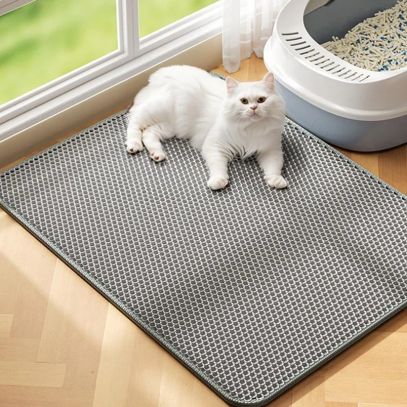 EVA Cat Litter Mat Double Layer Waterproof Pet Litter Box Mat Non-slip Wear Resistant Sand Cat Pad Washable Bed Mat Clean Pad