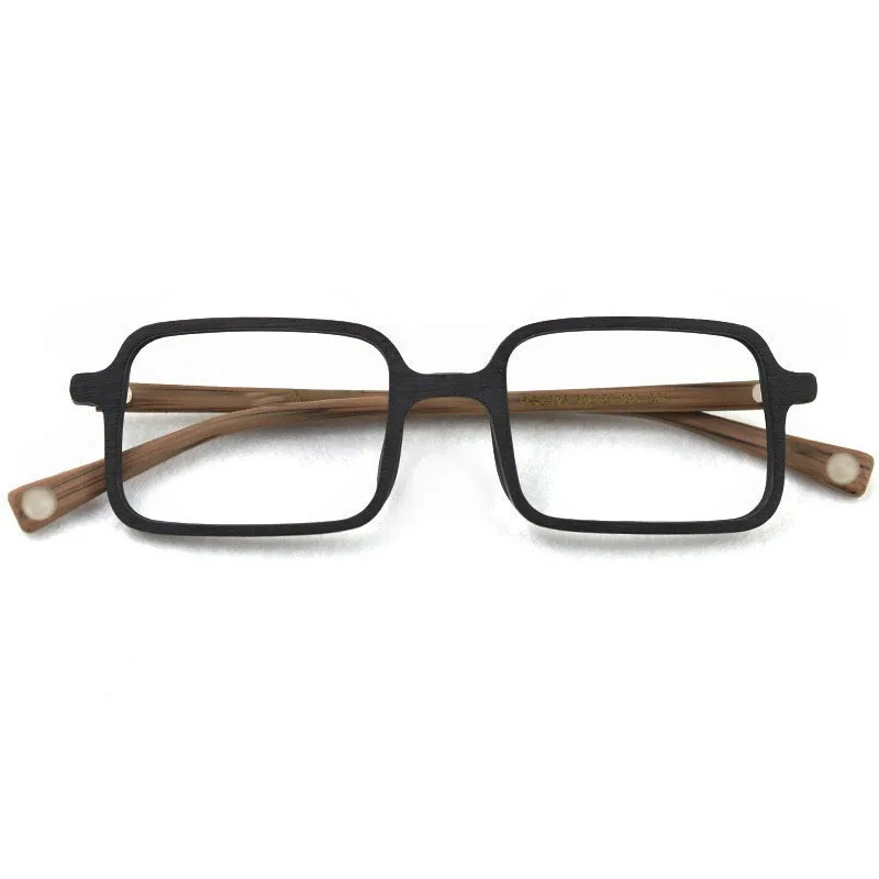 Man Women's Glasses Frames Unique Square Wood Classic Texture Japan Style Prescription Eyeglass Frames Optical Myopia Eyeglasses