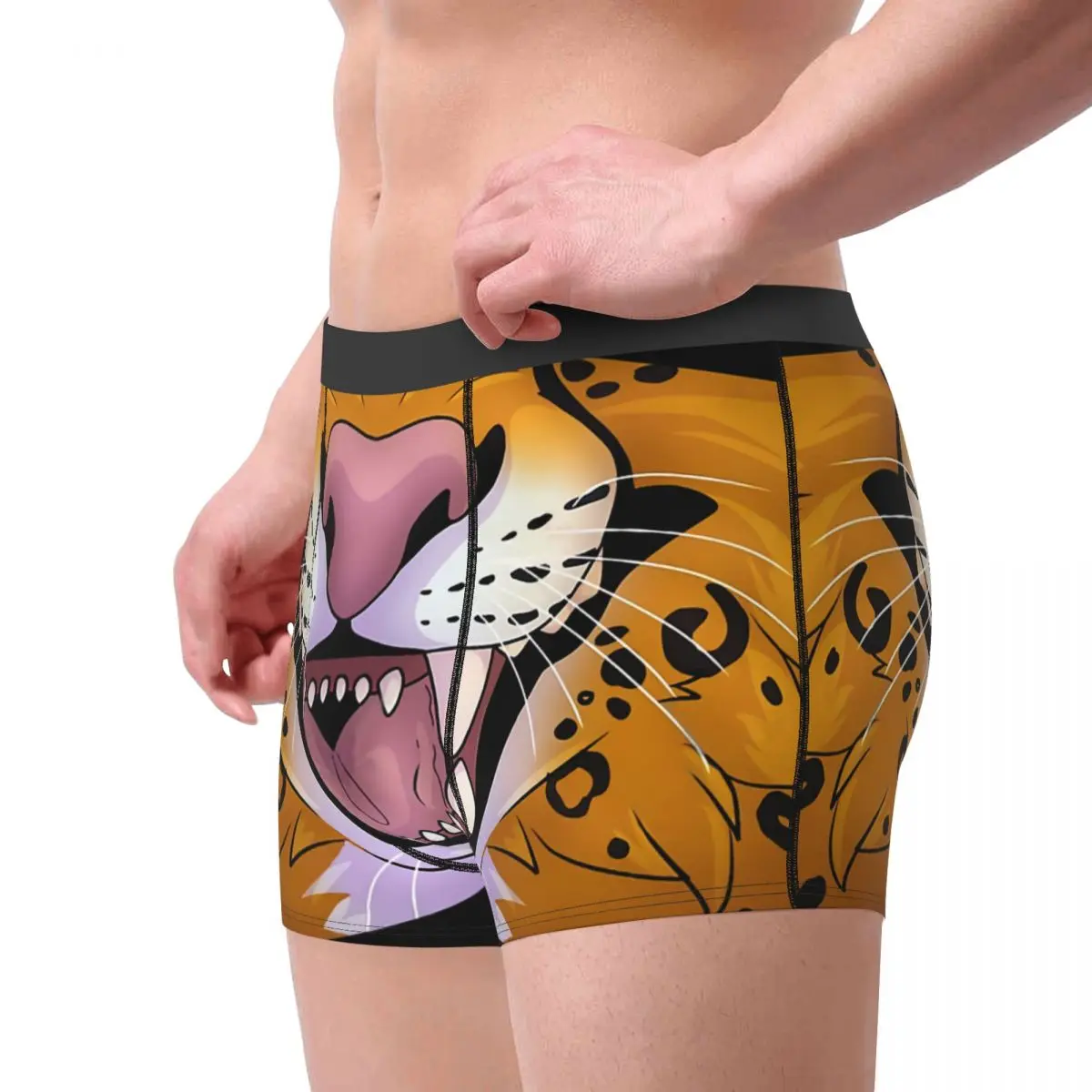 Animal Mouth Meme Cheetah Underpants Breathbale Panties Male Underwear Sexy Shorts Boxer Briefs