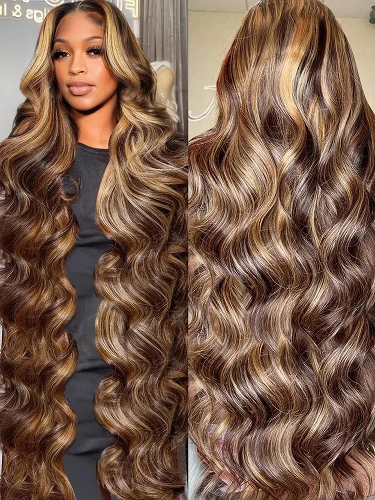 Body Wave Highlight Wig Human Hair 13x6 Hd Lace Frontal Wig Honey Blonde Water Wave Lace Front Wigs Colored P/427 13X4 Full Lace Front Closure Wig for Women Original Vietnamese Virgin Glueless Wigs Human Hair Hairline Preplucked Quick Fast Delivery
