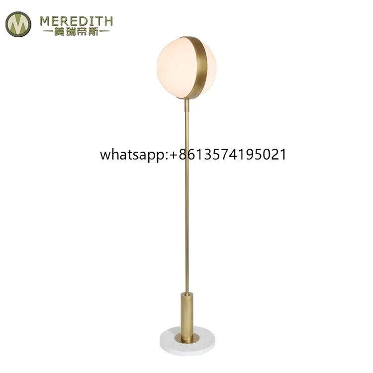 

Manufacturer Supplier Decor Modern Glass Shade Marble Base Floor Light Led Gold Floor Lamp Standing Brass Nordic