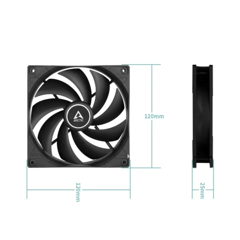 Arctic F12 Black 120 mm Standard Case Fan , Low Noise , Quiet motor,  Fan Speed: 1350 RPM