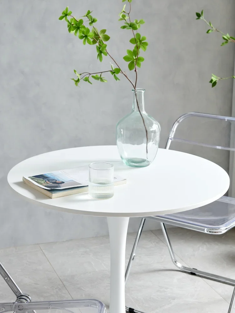 Nordic ins tulip table milk tea shop coffee table negotiation small round table balcony simple and casual white round coffee