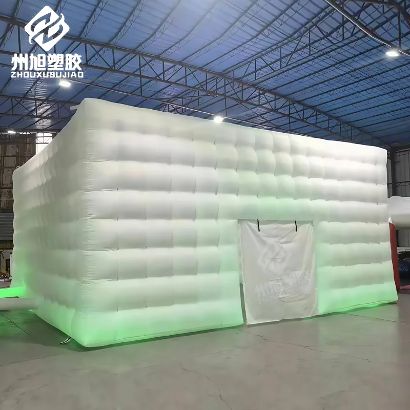 Grande bianco gonfiabile night club discoteca cubo tenda da festa cubo tenda da matrimonio gazebo quadrato riparo per eventi padiglione portatile
