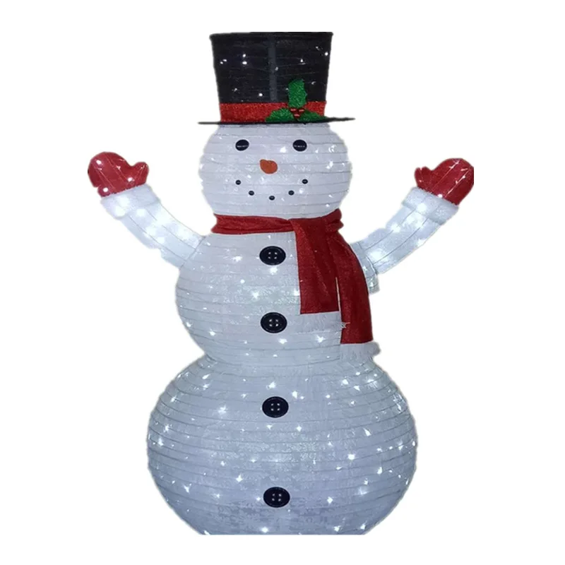 Snowman Hollow Large Snowman LED Luminous Iron Shopping Mall Props Festival Scene Arrangement Lights