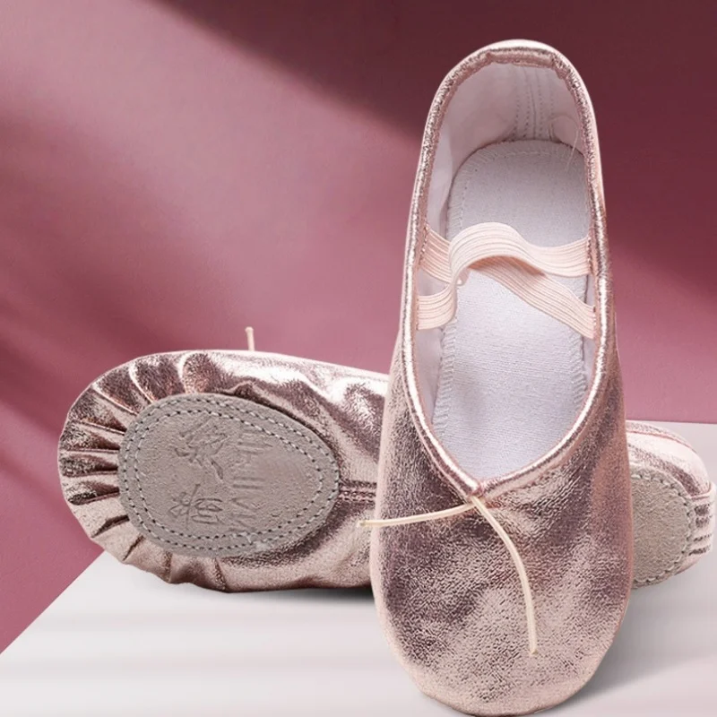 Girls Ballet Shoes Gold Silver Soft Sole Ballet Dance Slippers Children Practise Ballerina Shoes Woman Gymnastics