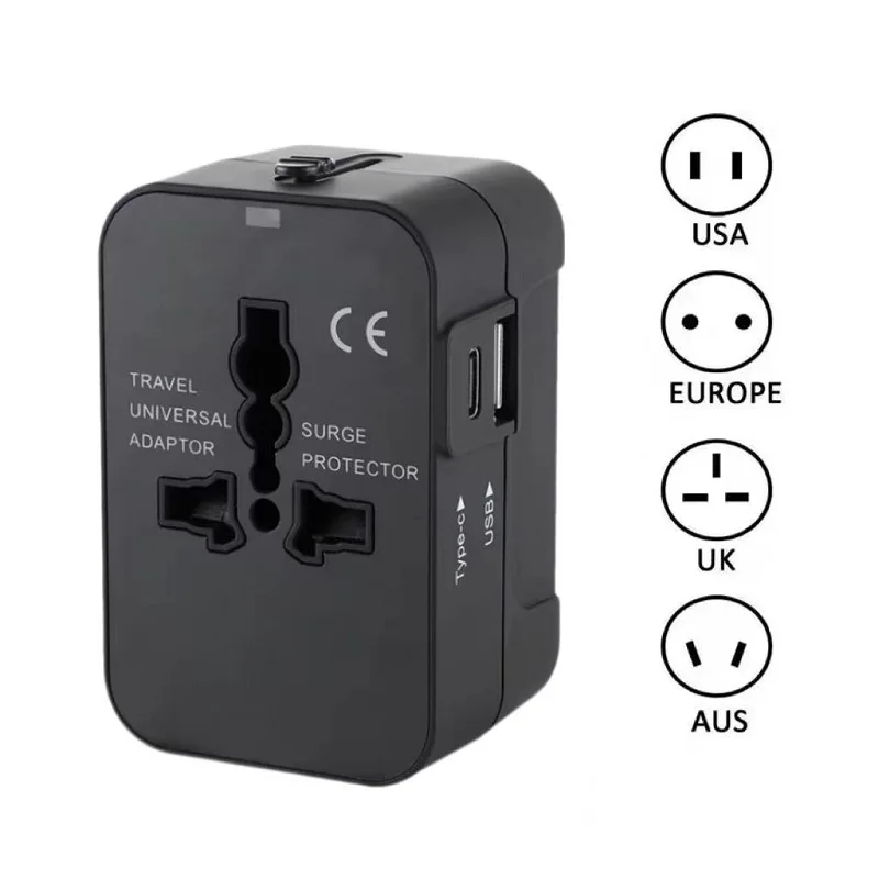 Multifunctional adapter plugs for travel abroad adapter plugs with Dual USB Port Universal Adaptor UK to EU Plug