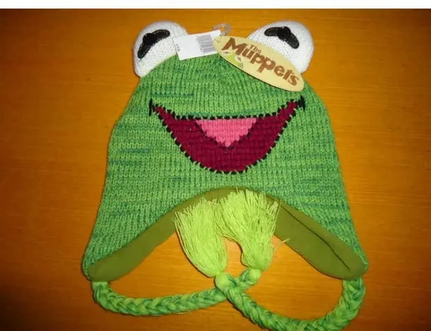

The Muppets show Kermit frog Plush knit Hat Cap Halloween Costume cosplay