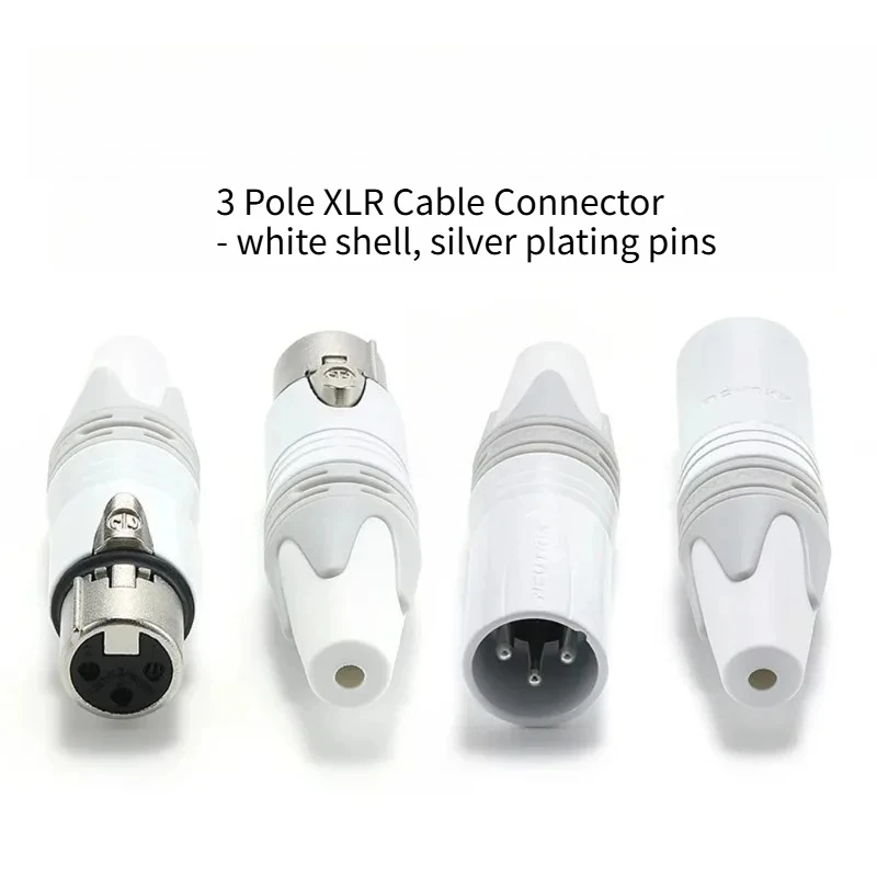 

Белый XLR змеиный кабель, 3-контактный посеребренный разъем для микрофонного кабеля «сделай сам», NC3FXX-WT NC3MXX-WT для аудиоразъемов микрофона