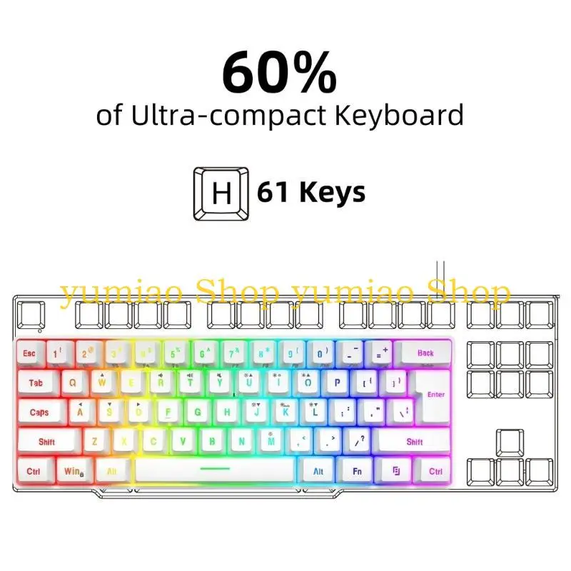 587B RGB Gaming Keyboard Comfortable Operation Feeling Input Dedicated Media Keys Keypad Water Resistant Gaming Keyboard
