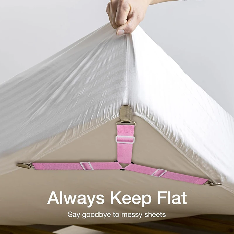 Universal Fit Sheet Grips - Adjustable Elastic Clips for Bedding, Tablecloth & Sofa Covers, Non-Slip Fasteners