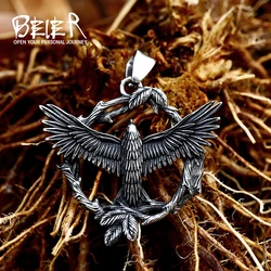 BEIER Norse Raven Viking jackdaws tree of Life pendant Necklace Crow Viking Amulet Vintage Eagle Men Chain BP8-850