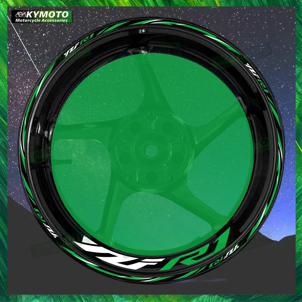 

For YZF R1 R 1 reflective motorcycle accessories stickers 17 inch front and rear rim decals off-road fairing decoration