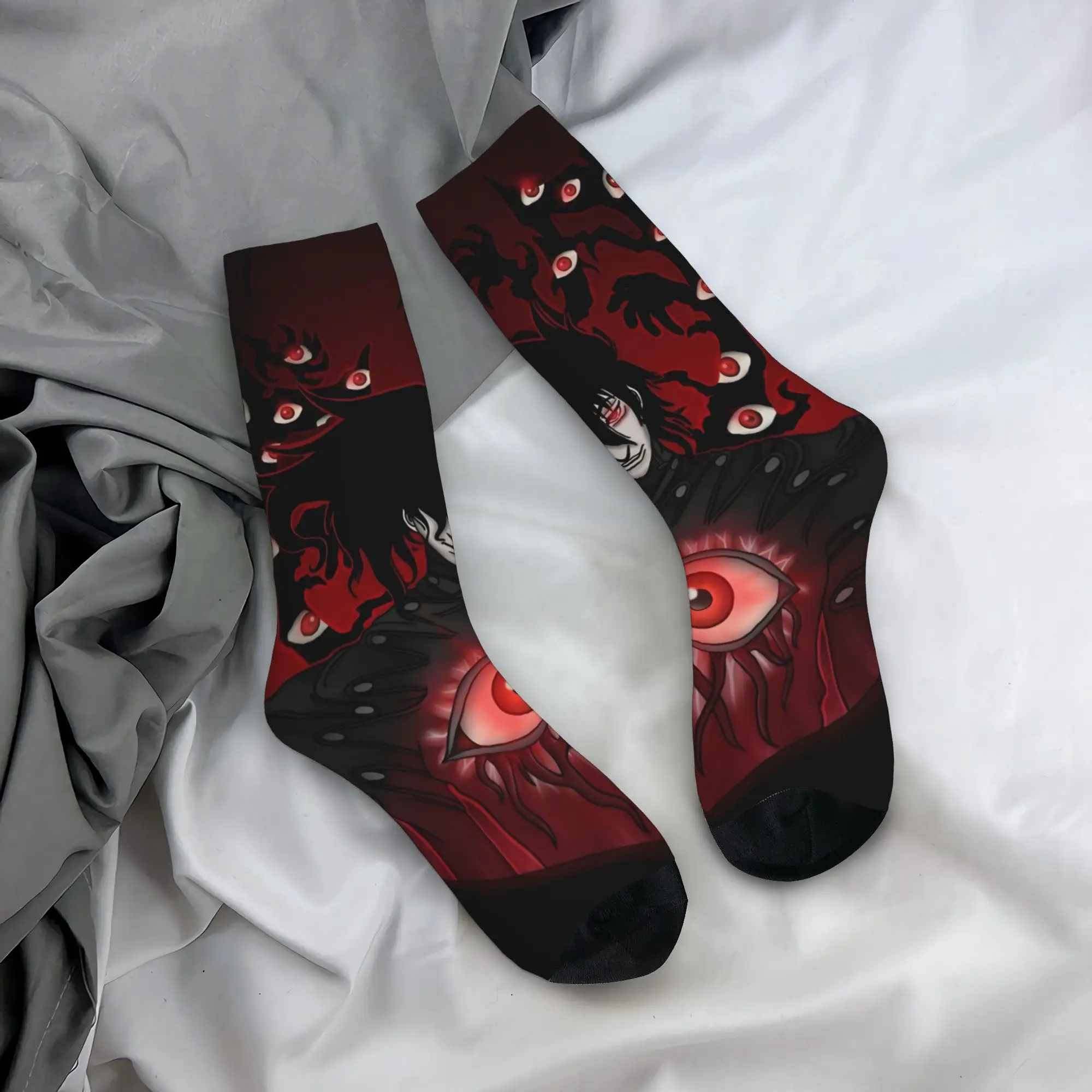 Anime H-Hellsing Japane Manga Men Women Crew Socks Unisex Funny 3D Printing  Dress Socks
