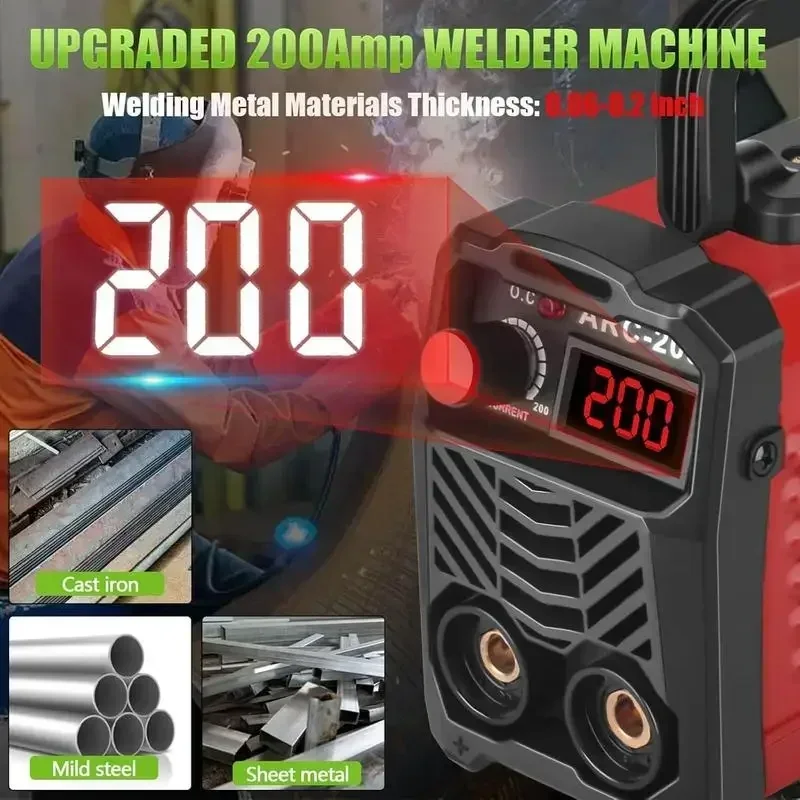 200Amp 20PCS Rods Stick Welder, Super MINI Portable Welding Machine, IGBT Inverter Welder Machine 110V with Hot Start Arc