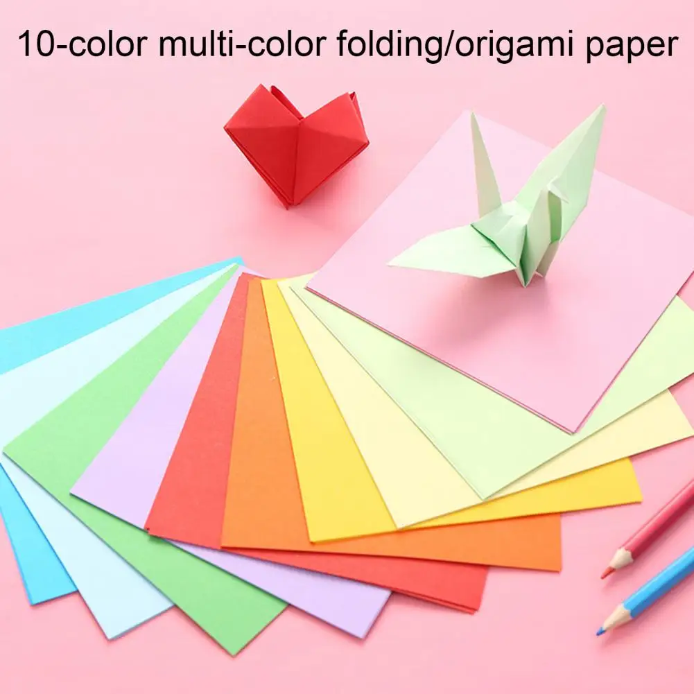 

Double-sided Origami Paper Origami Paper Set with 100 Double Sheets 10 Colors Ideal for School Arts Crafts Scrapbooking for Kids