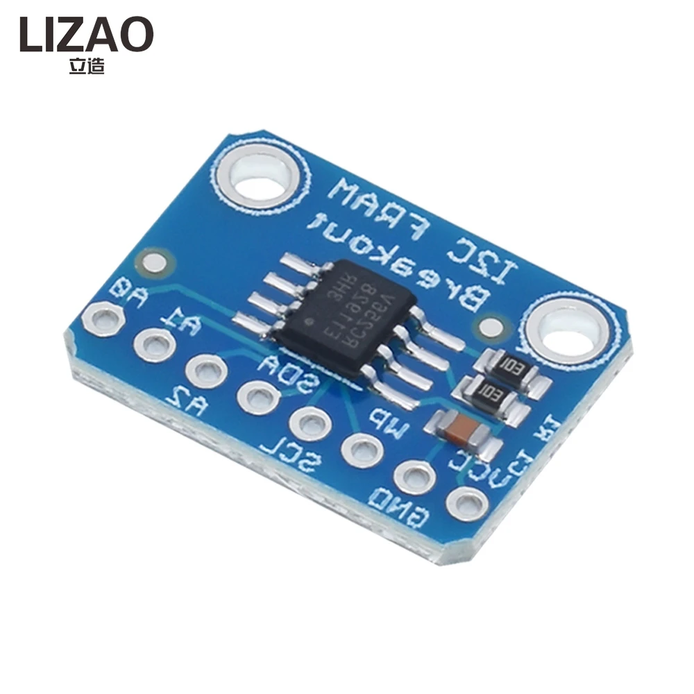 MB85RC256V 32KB I2C FRAM Non-Volatile Memory Module Breakout Board High Speed Storage 2.7-5.5V For Arduino