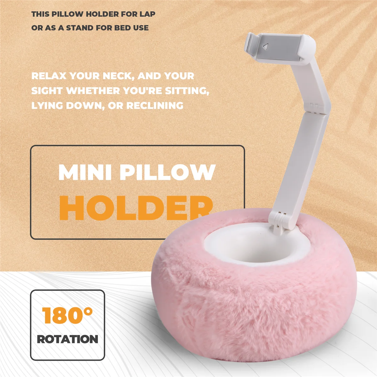 Bestseller Plüsch Kissen Telefon Tablet Halterung Desktop Ständer Einstellbare Länge Winkel für Video Chat Lazy Tablet Halter Rosa