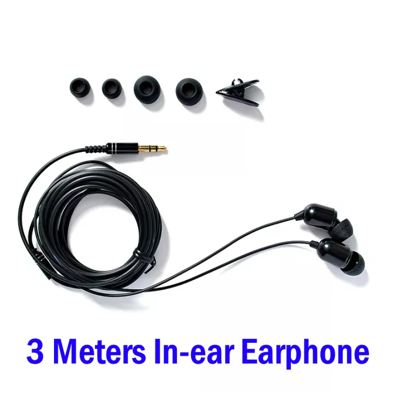 3 Meters Length Wired Earphones In-ear Earbuds Monitor Headphone 3.5mm Noise Cancel Headset Live Stereo Headphones with Mic