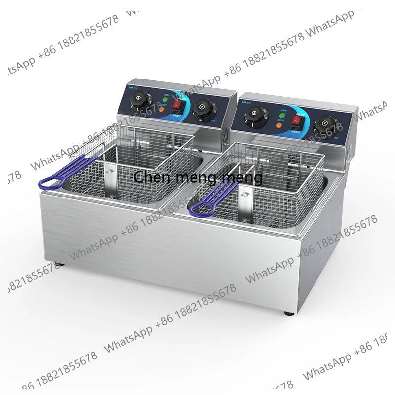 

Electric Fryer Commercial Deep Fryer Double Tank Thickened Electric Fryer French Fries Fried Dough Sticks Large Capacity