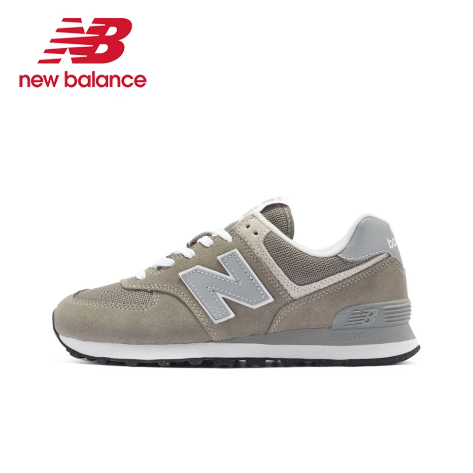 Original New Balance NB 574 Classic Vintage Mesh Fabric Faux Leather Casual Men\'s and Women\'s Running Shoes Deep Blue ML574EVG