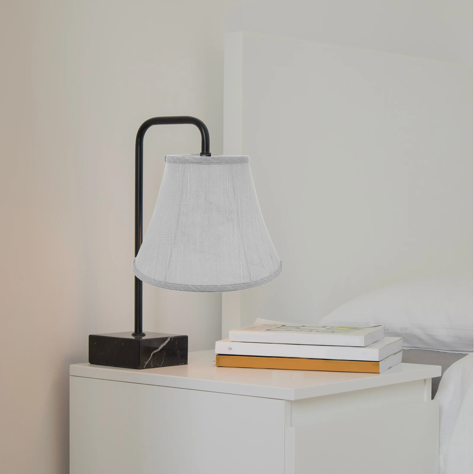 مدبب الكتان جرس عاكس الضوء هيكل قابل للطي غطاء عاكس الضوء الزخرفية غرفة المعيشة غرفة نوم المطبخ طاولة صغيرة مصباح أرضي #3