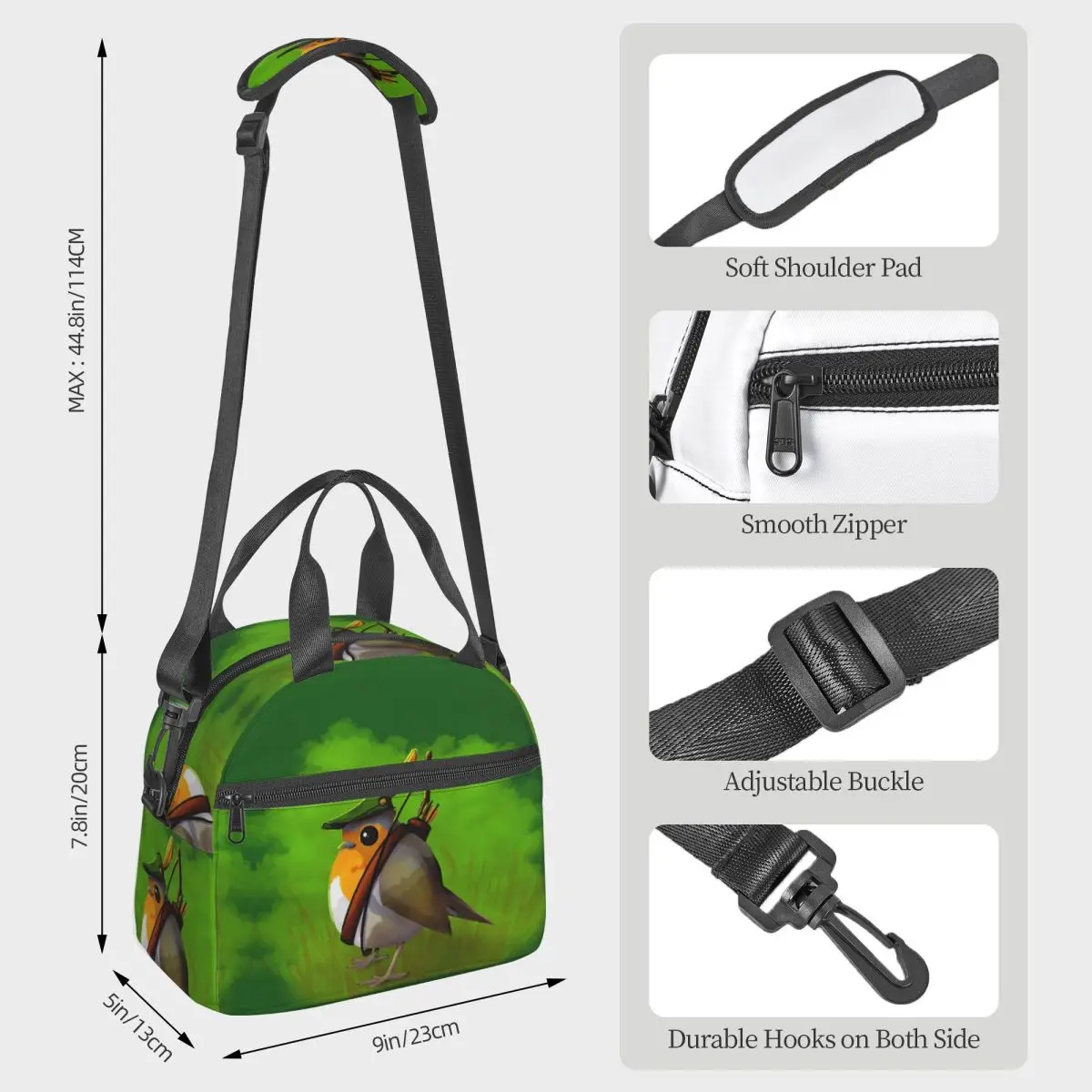 Robin-Hood Lunch Bags Insulated Bento Box Resuable Lunch Tote Picnic Bags Cooler Bag for Woman Work