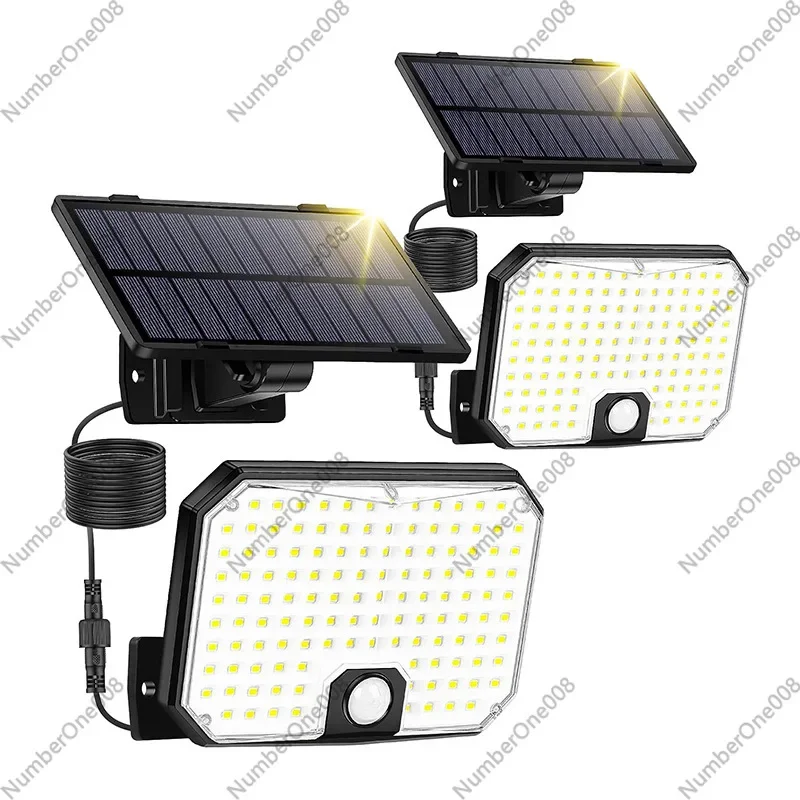 Solar Powered Split Wall Light - Outdoor Patio, Villa, Home Use Human Body Induction Solar Lighting with Wired Connection