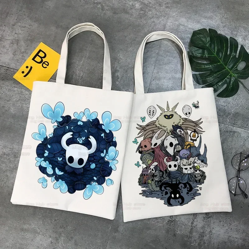 Hohle Ritter Spiel Cartoon Leinwand Schulter Einkaufstasche für Frauen Handtaschen Öko wieder verwendbare Einkaufstasche Vintage Mode Ulzzang Taschen