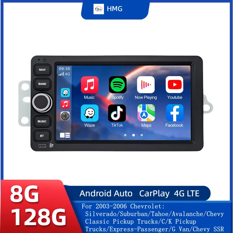 

HMG Android 13 Car Radio Stereo GPS For Chevrolet Silverado Suburban Tahoe GMC Sierra 2003-2006 Hummer Multimedia Video Player
