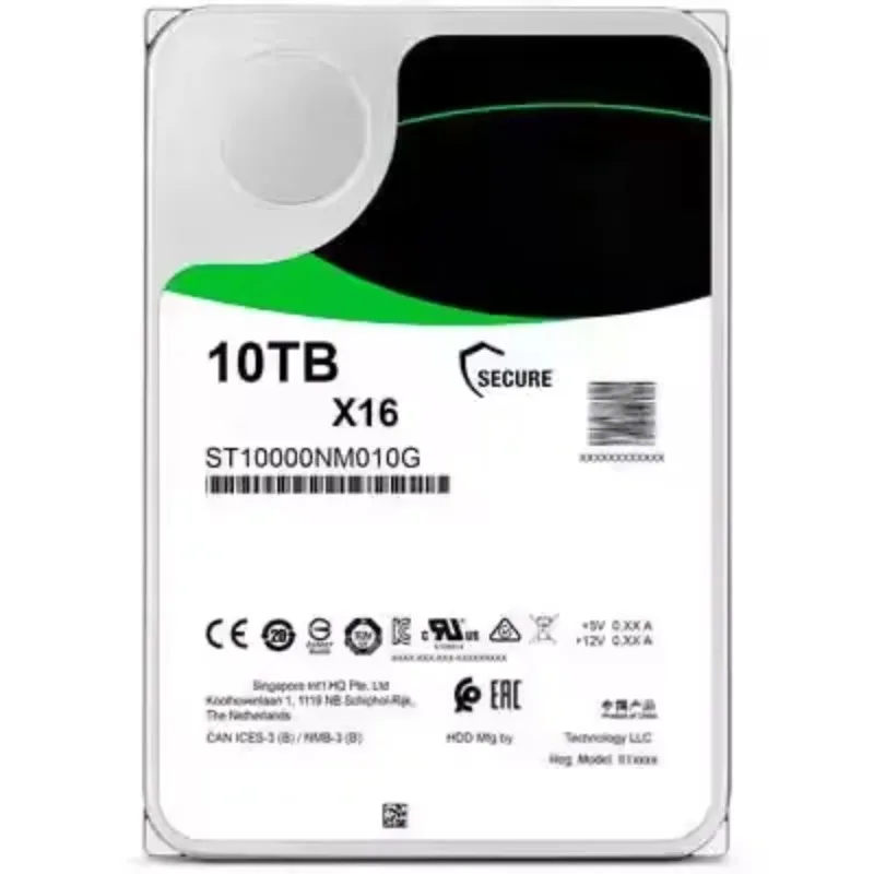 2pcsرخي بالجملة St10000Nm010G Exos X16 10Tb Sas-1Gbps 700Rpm 3.5 بوصة القرص الصلب