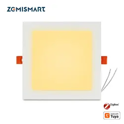 Zemismart Zigbee Led Ceiling Light RGBCW 15w Downlight Work with Tuya with Square Panel Alexa Google Home Smartthings Control