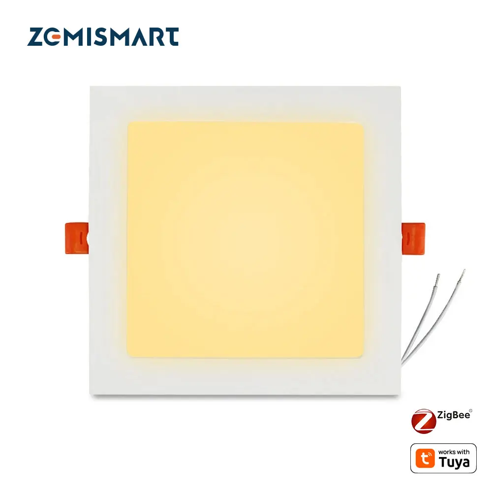 Zemismart Zigbee Led Ceiling Light RGBCW 15w Downlight Work with Tuya with Square Panel Alexa Google Home Smartthings Control