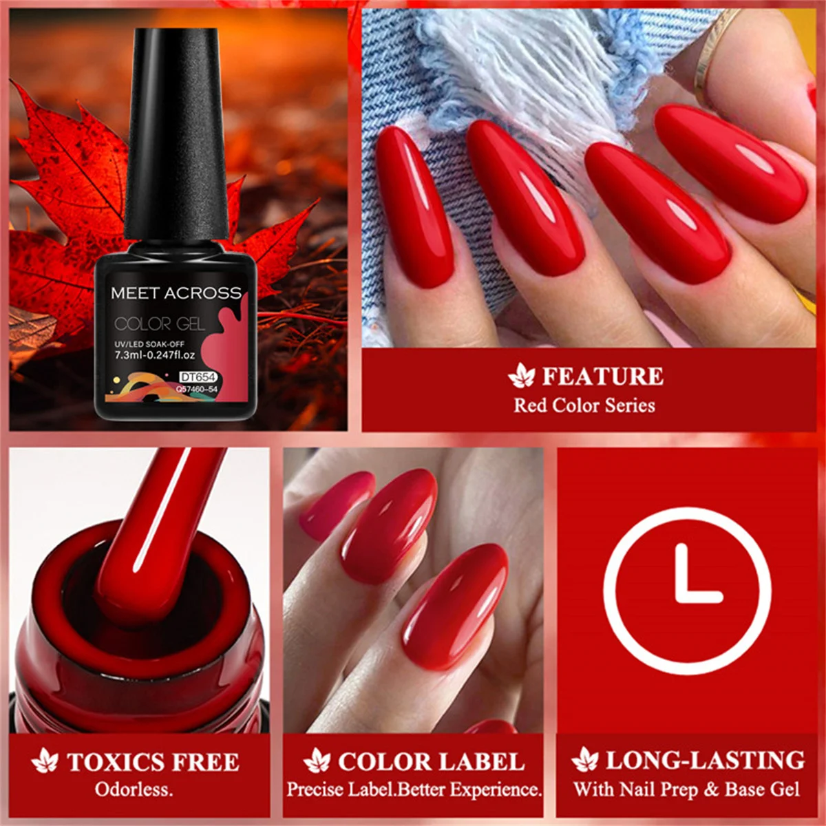 6pcs Gel Nail Polish Set HEMA Free Semi Permanent Soak Off UV Gel Varnish Nail Art Decoration Summer Manicure Nail Supplies DIY