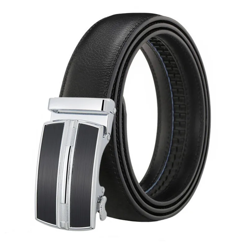White Black Elegant Business Leisure Men\'s Automatic Buckle Belt Famous Brand Luxury Designer Genuine Leather Jeans Belts