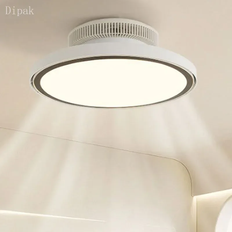 53 W Stylish full spectrum invisible blade LED ceiling fan light with remote control dimming indoor fan lighting for bedroom