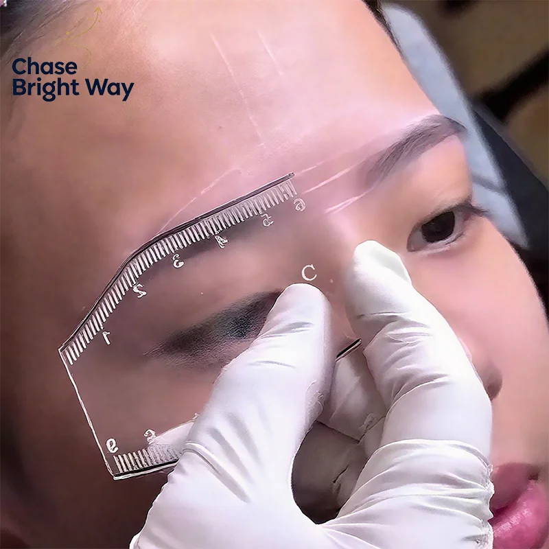 5Pcs Durable Brow Shaping Stencil Shaping Portable Instant Brow Shaper Drawing Eyebrow Design Ruler Gift