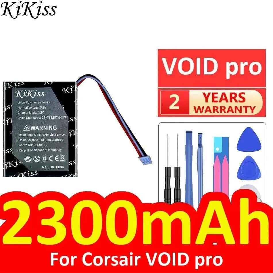 High Capacity For Corsair Void Pro Earphone Battery 2300Mah