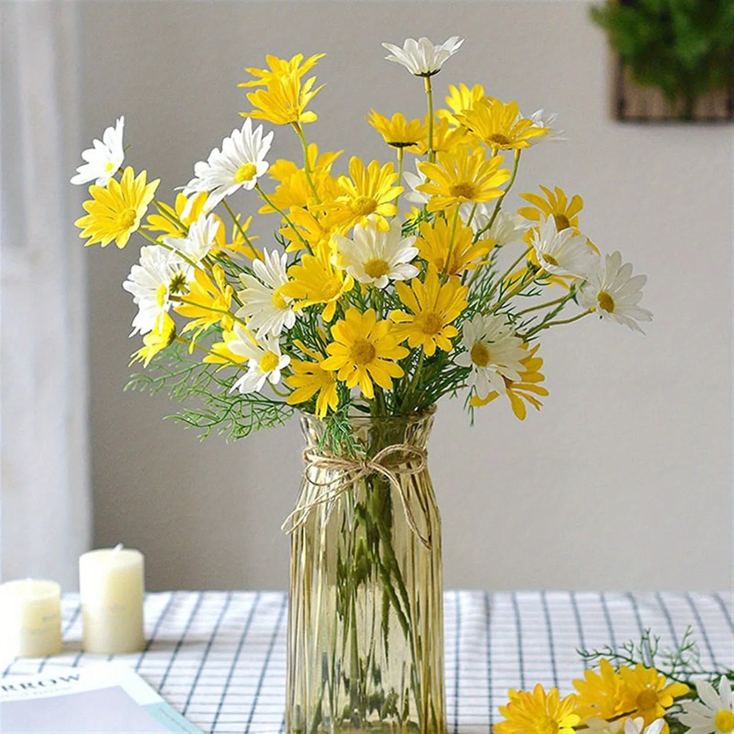 1/2/3 Stück Gänseblümchen-Kunstblumen-Blumenstrauß, 50 cm, künstliche Blumen für Garten, Hochzeit, Dekoration, Zuhause, Raumdekoration, Handwerk, Geschenkzubehör – Detail 10