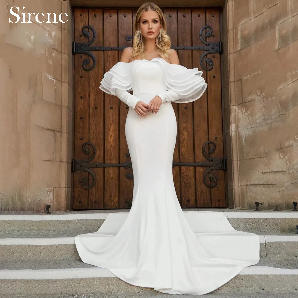 Customized Long Ivory Wedding Dresses Elegant Backless Floor-Length Sweep Train High Quality Evening Gala Brides Dress 2025