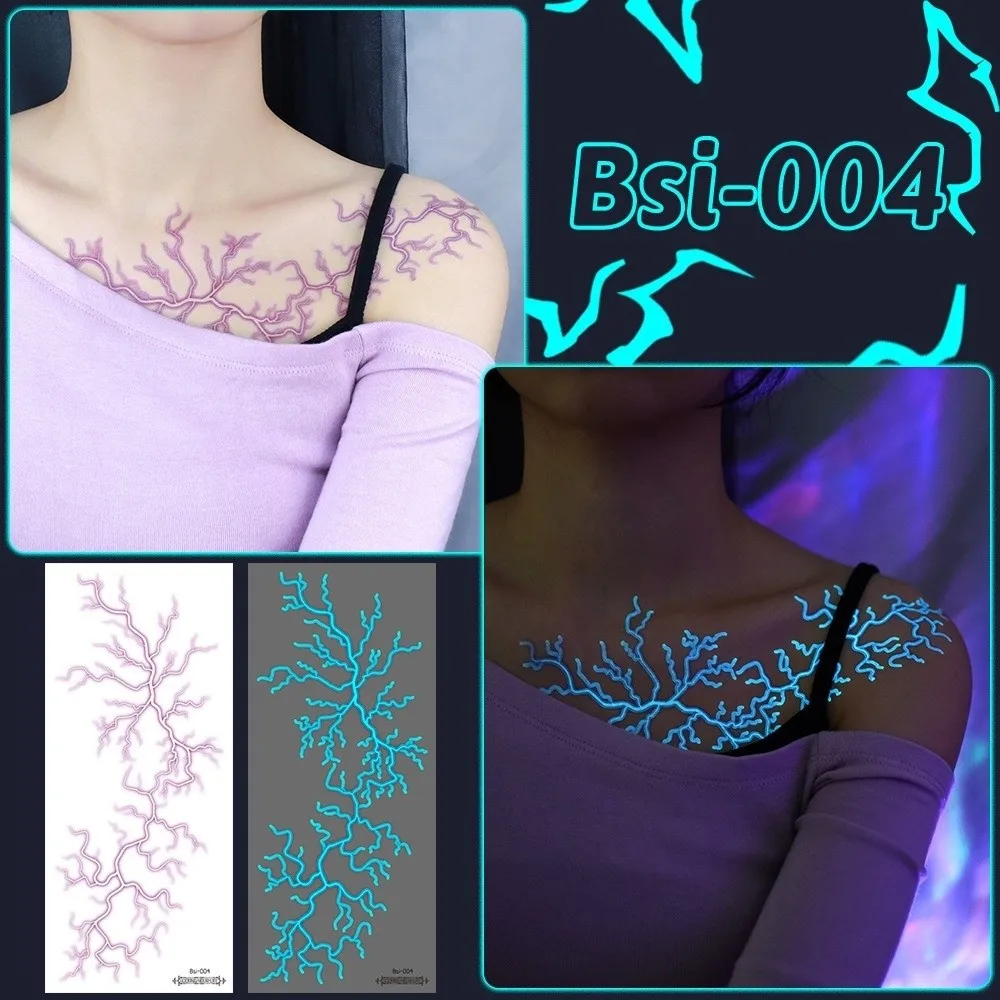 Crack Mark Temporary Tattoo Stickers Waterproof Glow In The Dark Luminous Tattoos Stickers Blood Vascular Funny