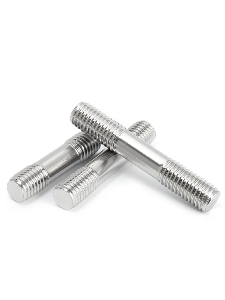 1-10pcs M3 M4 M5 M6 M8 M10 M12 M16 304 Stainless Steel Double Bolt Extended Equal Length Double Bolt Threaded Rod Bolt