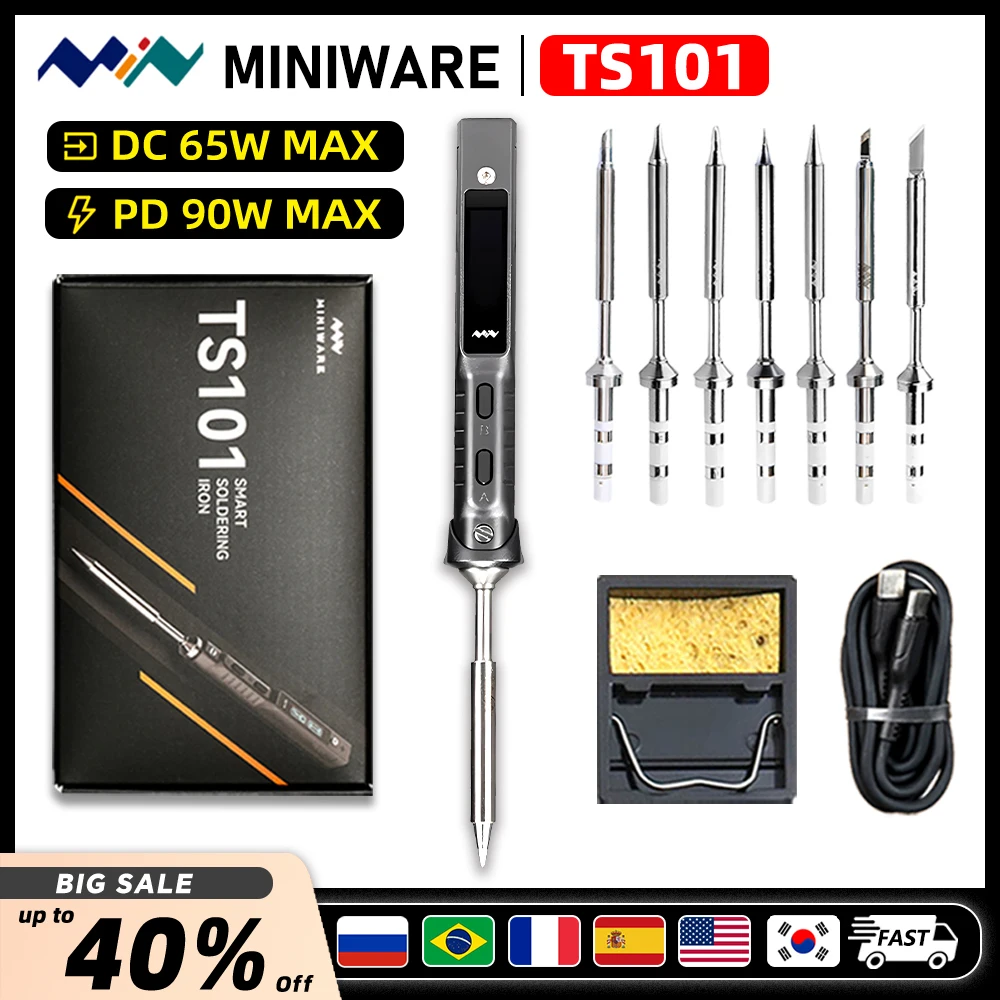 Miniware TS101 Original Soldering Iron Adjustable Temperature USB Portable Digital Welding Station 90W Electric TS100 Upgraded