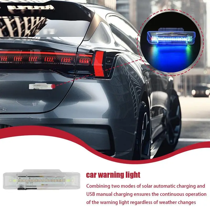 Solar Strobe Light Solar Powered LED Tail Lights USB Rechargeable Anti Collision Lights Flash Lights Safety Lights For