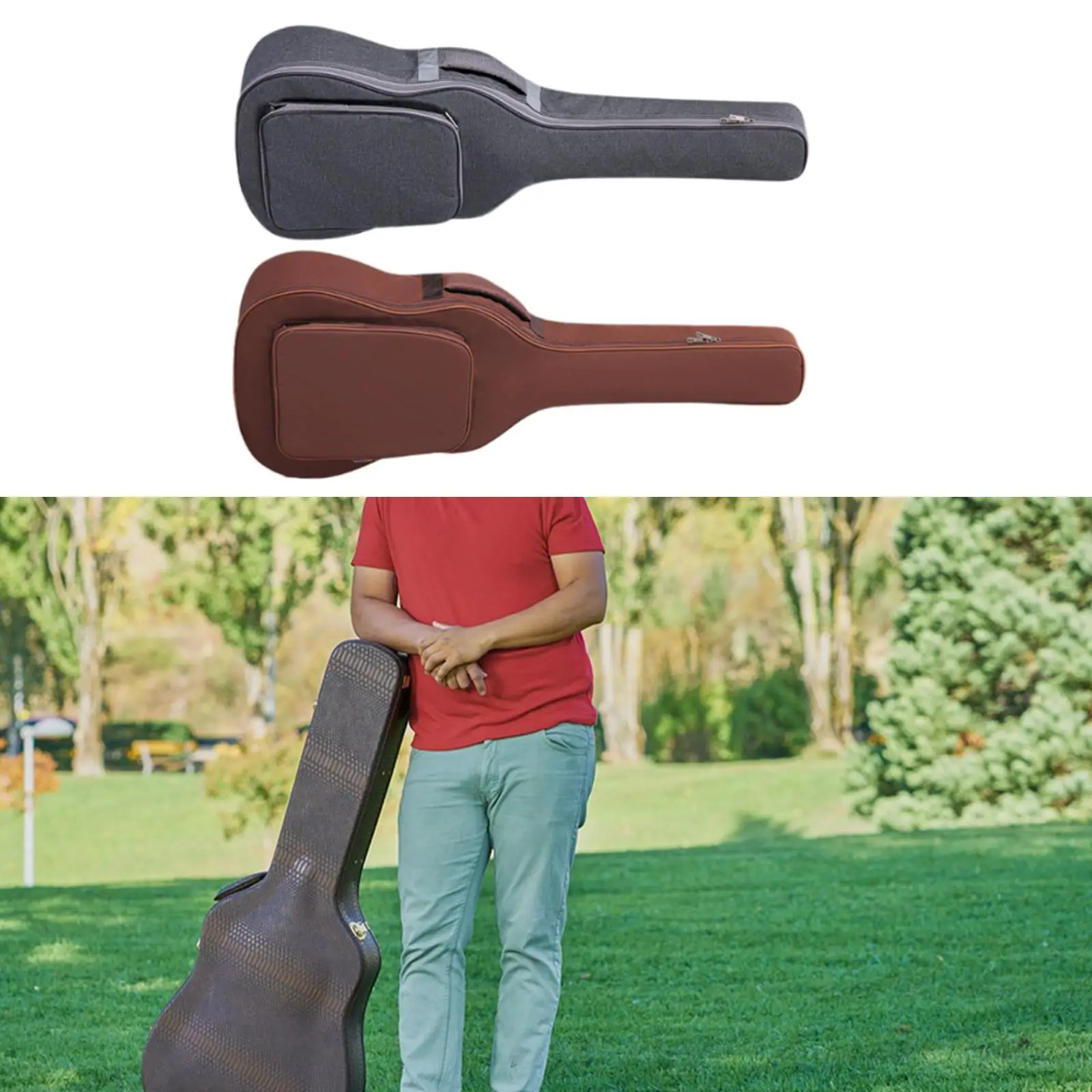 Electric Guitar Bag Acoustic Guitar Gig Bag with Pocket Waterproof Dustproof Adjustable Shoulder Straps Acoustic Guitar Case view 3