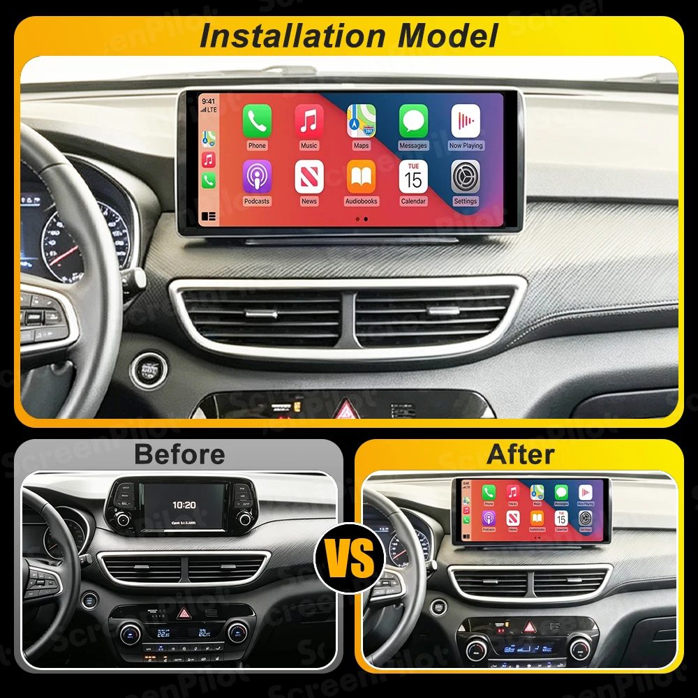 12.3 inch Android 16 For Hyundai Tucson 2018-2021 Car Radio Stereo Head Unit Multimedia Video Player GPS Navigation 2K QLED RDS