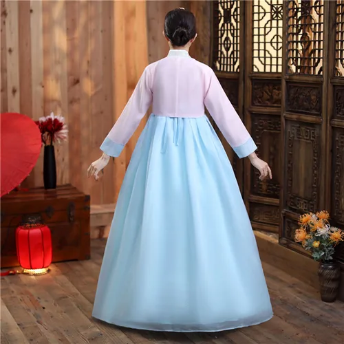 Imagen 2 del producto Ropa tradicional coreana para mujer, nuevo vestido Hanbok, traje antiguo de corte Retro, vestido de baile de boda para actuaciones en escenario de Corea, 2023
